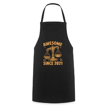 Awesome Since 2021 Libra Birthday - Cooking Apron - black - Front - AI Model Male 185 dark (185cm)