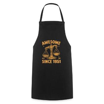 Awesome Since 1951 Libra Birthday - Cooking Apron - black - Front - AI Model Male 185 dark (185cm)