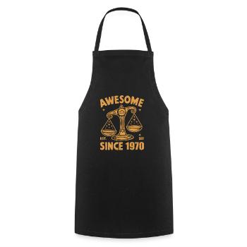 Génial depuis 1970 Anniversaire de la Balance - Tablier de cuisine - noir - Devant - AI Model Male 185 dark (185cm)