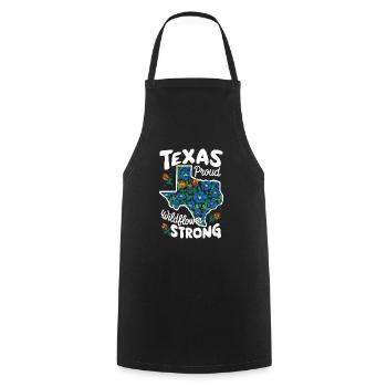 Texas Fleurs sauvages Saison Champs Fleurs Texas - Tablier de cuisine - noir - Devant - AI Model Male 185 dark (185cm)