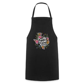 Texas Fleurs sauvages Saison Champs Fleurs Texas - Tablier de cuisine - noir - Devant - AI Model Male 185 dark (185cm)