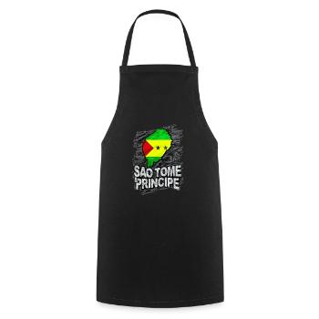 Sao Tome Príncipe - Tablier de cuisine - noir - Devant - AI Model Male 185 dark (185cm)