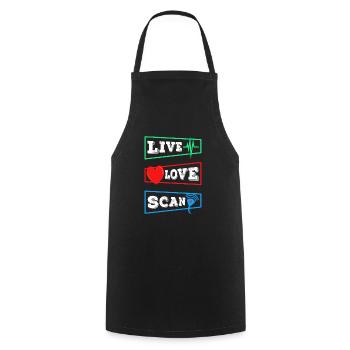 Live Love Scan - Cooking Apron - black - Front - AI Model Male 185 dark (185cm)