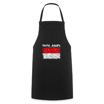 Poland - Cooking Apron - black - Front - AI Model Male 185 dark (185cm)