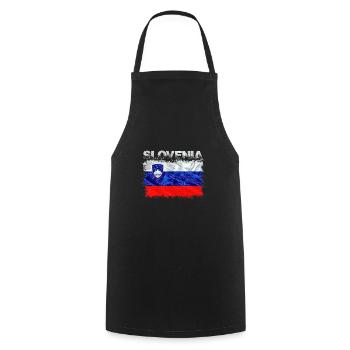Slovenia - Cooking Apron - black - Front - AI Model Male 185 dark (185cm)