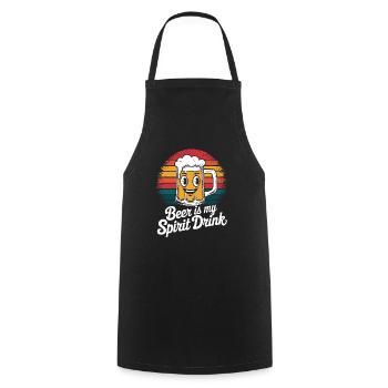 Beer is my spiritual drink - Cooking Apron - black - Front - AI Model Male 185 dark (185cm)
