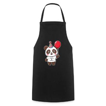 5ème anniversaire Panda Ours Panda Table 5 ans - Tablier de cuisine - noir - Devant - AI Model Male 185 dark (185cm)