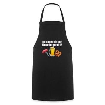 Festival folklorique de Munich BESOIN D’UNE BIÈRE SAPÉE - Tablier de cuisine - noir - Devant - AI Model Male 185 dark (185cm)