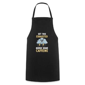 Exhaustion and burnout in overworked people - Cooking Apron - black - Front - AI Model Male 185 dark (185cm)