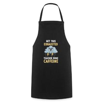 Teacher Exhaustion Burnout Revised Motif - Cooking Apron - black - Front - AI Model Male 185 dark (185cm)