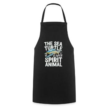Tortue de mer Animal - Tablier de cuisine - noir - Devant - AI Model Male 185 dark (185cm)