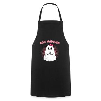 Halloween Costume Kids BOO GIRL Funny - Cooking Apron - black - Front - AI Model Male 185 dark (185cm)