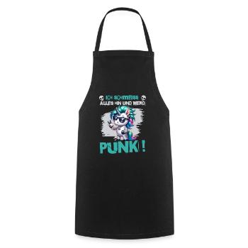 Mir Egal - Schmeiss alles hin werd Punk Punkrock - Kochschürze - Schwarz - Vorne - AI Model Male 185 dark (185cm)