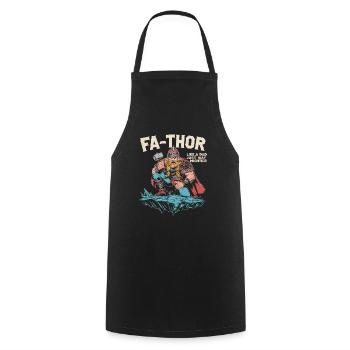 FA-THOR Comme un papa juste bien plus puissant Viking - Tablier de cuisine - noir - Devant - AI Model Male 185 dark (185cm)
