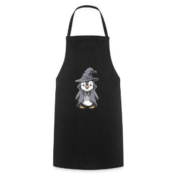 Cute penguin in Halloween witch costume - Cooking Apron - black - Front - AI Model Male 185 dark (185cm)