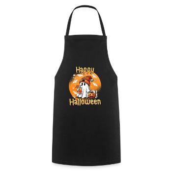 HAPPY HALLOWEEN Lustiges Kinder Halloween - Kochschürze - Schwarz - Vorne - AI Model Male 185 dark (185cm)