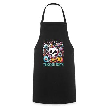 Costume d’Halloween Enfants TRICK OR TEETH Drôle - Tablier de cuisine - noir - Devant - AI Model Male 185 dark (185cm)