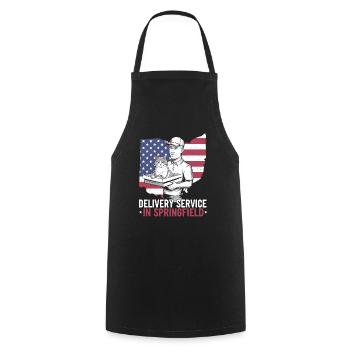 Delivery Service OH Debate  Harris Eating - Cooking Apron - black - Front - AI Model Male 185 dark (185cm)