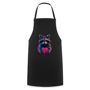 Raton laveur - Tablier de cuisine - noir - Devant - AI Model Male 185 dark (185cm)