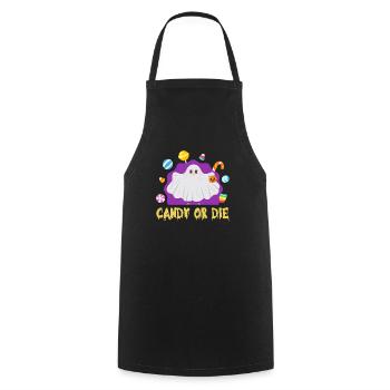Halloween Party CANDY OR DIE Funny Halloween - Cooking Apron - black - Front - AI Model Male 185 dark (185cm)