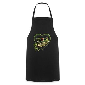 Frog - Cooking Apron - black - Front - AI Model Male 185 dark (185cm)