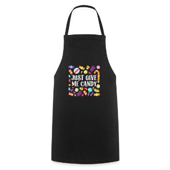 Halloween Enfants JUST GIVE ME CANDY Fun - Tablier de cuisine - noir - Devant - AI Model Male 185 dark (185cm)