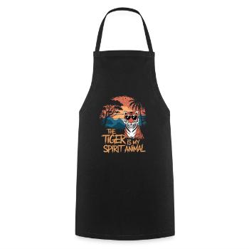 The tiger is my spirit animal Nature - Cooking Apron - black - Front - AI Model Male 185 dark (185cm)
