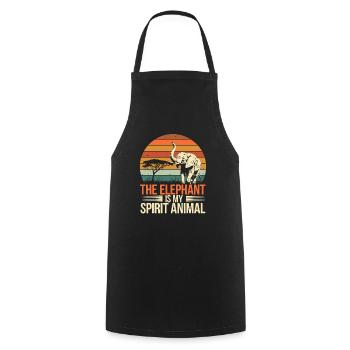 The elephant is my power animal - Cooking Apron - black - Front - AI Model Male 185 dark (185cm)