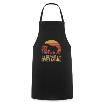 L’éléphant est mon animal spirituel - Tablier de cuisine - noir - Devant - AI Model Male 185 dark (185cm)