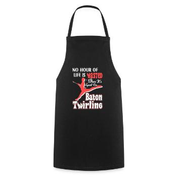 Baton Twirling Spent Time One Baton Twirling - Cooking Apron - black - Front - AI Model Male 185 dark (185cm)