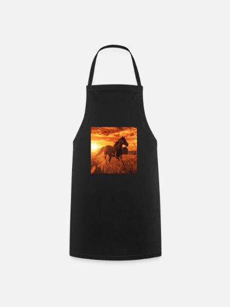 Pferd - Kochschürze - Schwarz