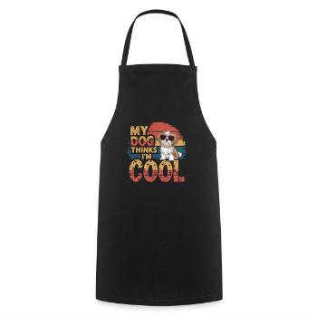 Shi shitzu mon chien pense que je suis cool - Tablier de cuisine - noir - Devant - AI Model Male 185 dark (185cm)