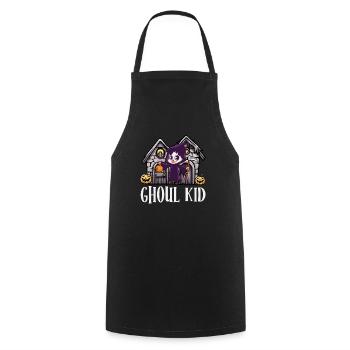 Halloween Party GHOUL KID Funny Girl - Cooking Apron - black - Front - AI Model Male 185 dark (185cm)