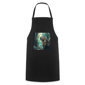 Capybara - Cooking Apron - black - Front - AI Model Male 185 dark (185cm)