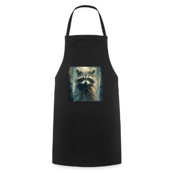 Raton laveur - Tablier de cuisine - noir - Devant - AI Model Male 185 dark (185cm)