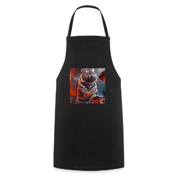 Tigre - Tablier de cuisine - noir - Devant - AI Model Male 185 dark (185cm)
