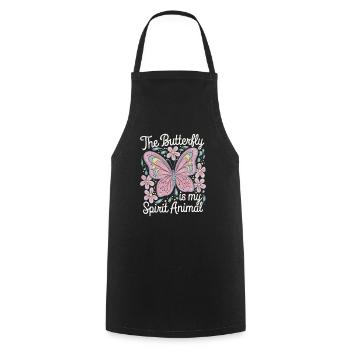 Schmetterling Le papillon est mon animal spirituel - Tablier de cuisine - noir - Devant - AI Model Male 185 dark (185cm)
