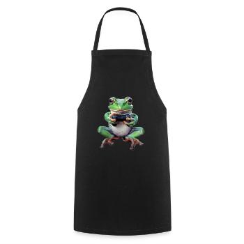 Frog - Cooking Apron - black - Front - AI Model Male 185 dark (185cm)
