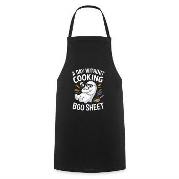 A Day Without Cooking Is Boo Sheet Ghost Halloween - Kochschürze - Schwarz - Vorne - AI Model Male 185 dark (185cm)