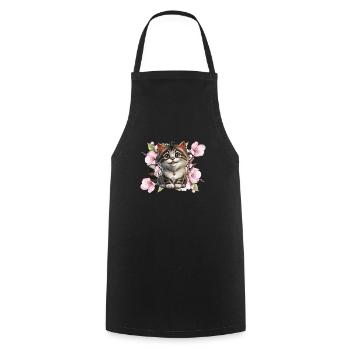 La vie est meilleure avec les chats - Tablier de cuisine - noir - Devant - AI Model Male 185 dark (185cm)