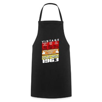 62 years old Vintage 1963 women & men Birthday - Cooking Apron - black - Front - AI Model Male 185 dark (185cm)