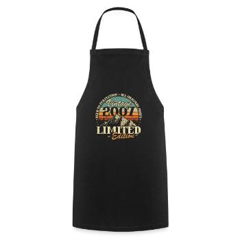 Vintage 2007 Vintage Birthday Retro Gift - Cooking Apron - black - Front - AI Model Male 185 dark (185cm)