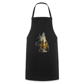 Bouledogue français - Tablier de cuisine - noir - Devant - AI Model Male 185 dark (185cm)