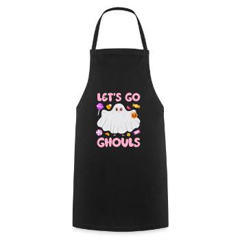Halloween Costume Funny LET'S GO GHOULS Girl - Cooking Apron - black - Front - AI Model Male 185 dark (185cm)