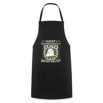 Never Underestimate A Dad With An English Bulldog - Cooking Apron - black - Front - AI Model Male 185 dark (185cm)