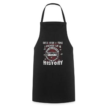 Piano Once Upon A Time I Picked Up A Synthesizer - Cooking Apron - black - Front - AI Model Male 185 dark (185cm)