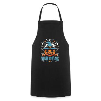 Halloween Costume Kids NIGHTMARE Funny - Cooking Apron - black - Front - AI Model Male 185 dark (185cm)