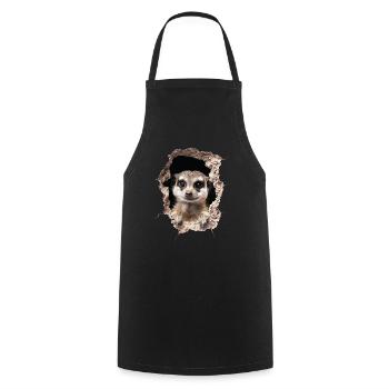 Meerkat - Cooking Apron - black - Front - AI Model Male 185 dark (185cm)