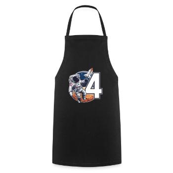 5th Birthday Astronaut Space Adventure for Boys - Cooking Apron - black - Front - AI Model Male 185 dark (185cm)