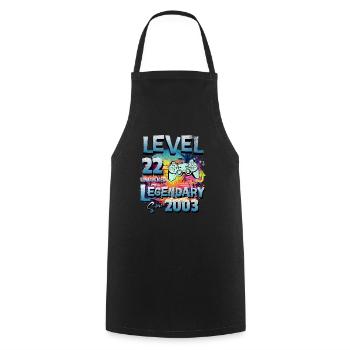 Level 22 Freigeschaltet seit 1982 Geburtstag - Kochschürze - Schwarz - Vorne - AI Model Male 185 dark (185cm)